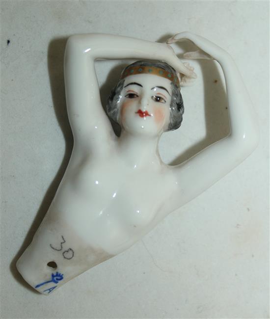 Two Dressel and Kister porcelain doll torsos, 1920s, 8.5cm & 8.7cm